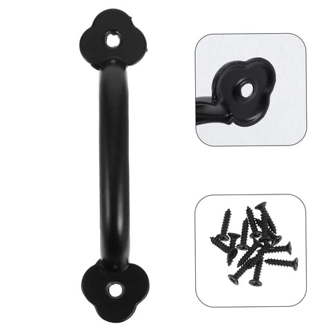 Vintage Metal Drawer Pulls Three Piece Set, Rustic Black Alloy Cabinet Handles with Screws, classic old school style