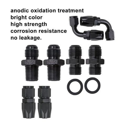 15 Ft AN6 Transmission Cooler Line Kit For 4L60E 4L65E Black Nylon Braided Hose With Aluminum Fittings Universal Fit components