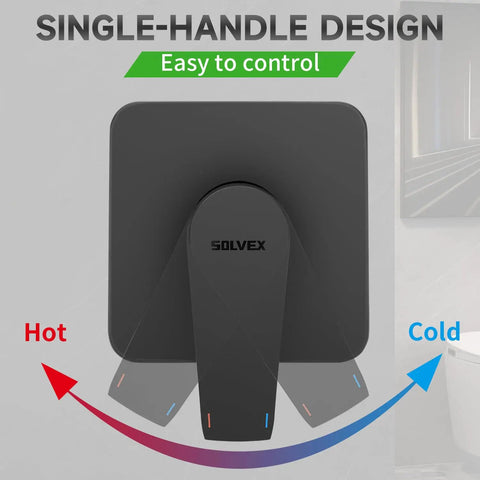 Heavy Duty Eight Inch Rain Shower Head And Matte Black Faucet Set Crafted From Solid Brass And Tough 304 Stainless Steel for single-handle valve control