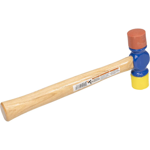 Soft Face Hammer With Two Faces Soft Red For Delicate Surfaces And Hard Yellow For Tough Jobs Your Go To 12 Oz Drop Forged American High Carbon Steel Head Made In The USA SF12 VN19410 with wooden handle