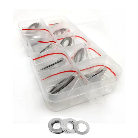 Ultra Thin DIN988 Washer Set M9 Through M18 0.2mm Shims And Plain Gaskets, 304 Stainless Steel, Corrosion Resistant, Adjustable Fastener Spacer Kit For Bolts And Screws, High Precision, Pro Grade, Easy Fit; assorted washers in organizer