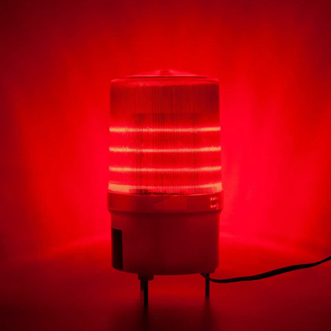 Heavy Duty Rotating Warning Light With Punchy 90Db Buzzer Red Industrial Beacon Alarm For Real Jobsites And Rig Gear 110V Ac