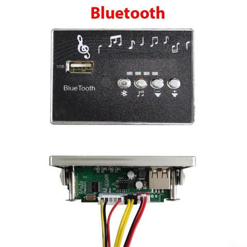 Front view of 12V Kids Electric Car Music Board With USB MP3 Player Chip for ride-on toys showcasing USB port and buttons
