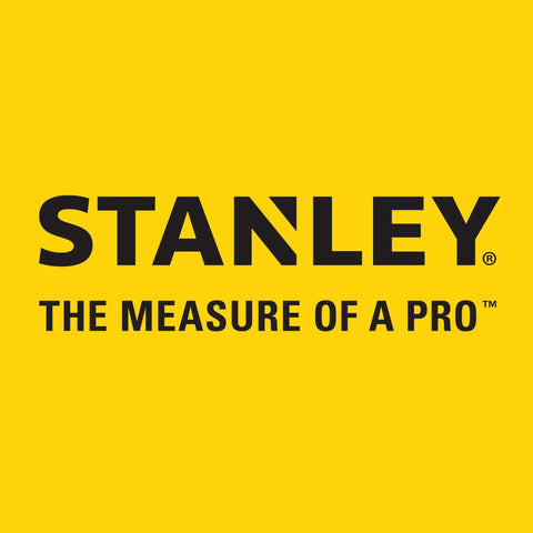 Stanley logo with 'The Measure of a Pro' slogan on yellow background
