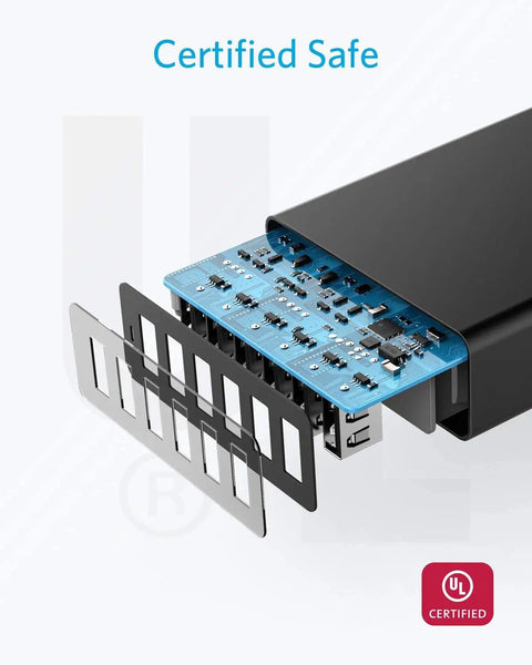 Circuit board of Six Port 60W USB Charging Hub For iPhone iPad MacBook Galaxy LG HTC And More With Fast Charging Tech