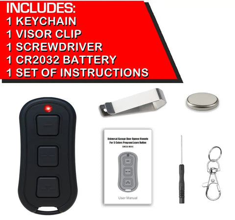 3 Button Garage Door Opener Remote Replacement For Sears Craftsman LiftMaster Chamberlain with accessories included