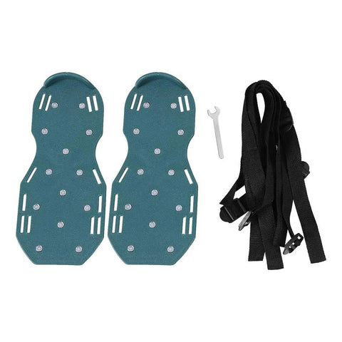 Spiked Lawn Aerator Shoes With Adjustable Straps for Yard and Garden, one size, PP material, includes wrench