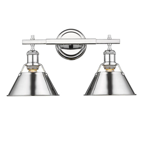 Orwell Bath Vanity Light Chrome Finish With Chrome Shade, Industrial Vintage Style Bathroom Fixture Made From Durable Steel, Model 3306 BA2 CH
