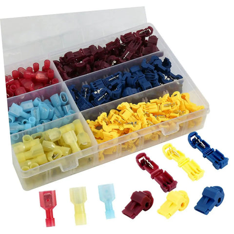 Badass 200 Piece Premium Heat Shrink Wire Terminal Kit Waterproof Marine Auto Crimp Weather Pack Connectors Sealed Polyolefin Color Coded Insulation Blocks With Hot Melt Glue Sealant For Vehicle Wiring And Boat Repair in plastic organizer