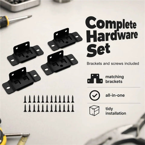 Heavy Duty Stainless Steel Hidden Corner Brackets With Screws For Cabinets Tables And Chairs DIY Repair Set with screws visible