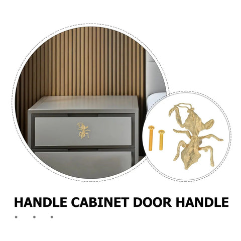 Antique Mantis Cabinet Pull Handles Insect Drawer Knobs For Dresser Closet Cupboards Doors Kitchen Furniture Hardware Golden Brass Finish