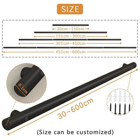 Badass Stainless Steel Railing Slick Black Metal Balusters Deck Stair Guardrail Rustproof list of customizable sizes 30 to 600 cm