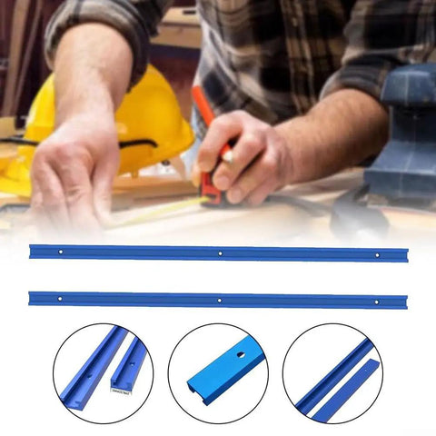 Two Pack 500mm T Track Miter Track Set In Aluminum Alloy With Mounting Holes For Router Table Woodworking Jigs And Fixtures Blue Finish