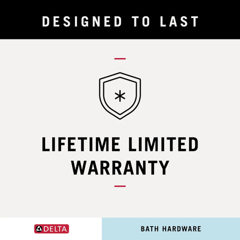 Lifetime limited warranty badge for Woodhurst Round Towel Ring In Brilliance Stainless Steel Hand Towel Holder For Bathroom.