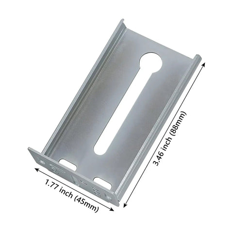 Top Shelf Rear Mounting Brackets For 1.77 Inch 45Mm Drawer Slides Zinc Plated Cold Rolled Steel, 3.46 inch length.