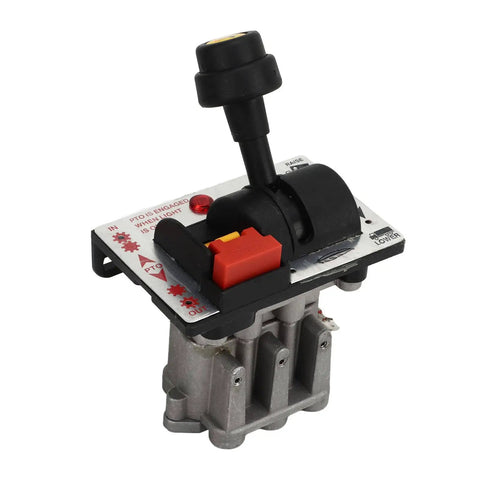 Proportional Control Valve System With PTO Switch for hydraulic dump truck applications, metal with black and red controls