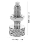 Kickass Stainless Steel Locking Spring Plungers, 2 Pack Beefy knurled handle retractable indexing latch close-up view.