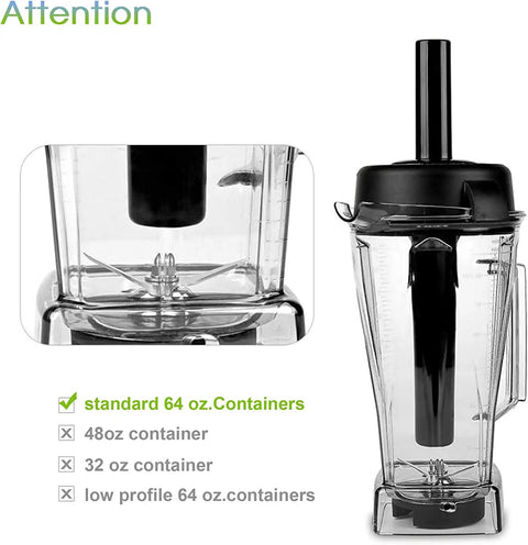 Beefed Up Tamper Tool For Blender Replacement Fits Classic 64oz Containers BPA Free Plastic Dishwasher Safe Heavy Duty
