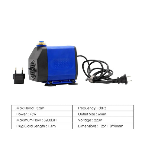 Pro Tier 3.2Kw Er20 Water Cooled Spindle Assembly For Cnc Milling Machines with reliable coolant pump, 75W, compact size.