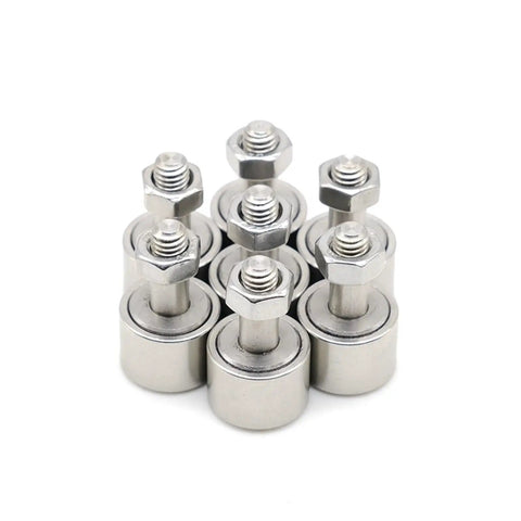 Badass M12 Bolt Shape Cam Follower Bearing Wheel Needle Roller in a group, durable steel construction, precision engineered.
