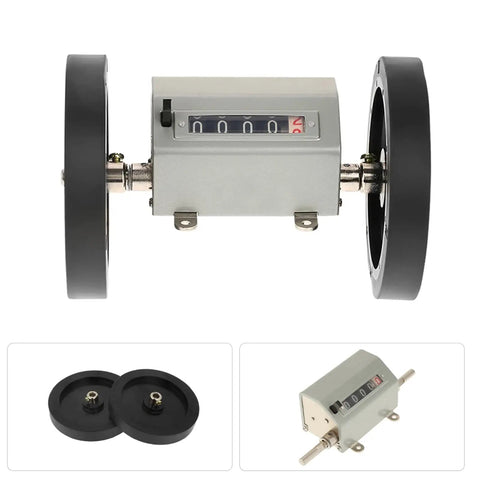 Zopsc 1pc Rolling Wheel 5 Digit Length Counter with black wheels and digital display for precise length measurement.