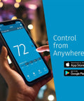 Person using mobile app for Smart Thermostat With Touchscreen Color Display Programmable Wi Fi Mobile App Control Easy DIY Installation