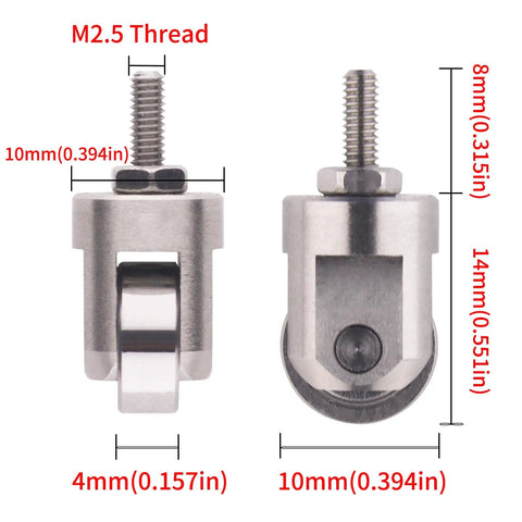 Rock Solid Roller Contact Point For Dial Indicators And Depth Gauges With M2.5 Thread 10Mm Measuring Wheel stainless steel roller dimensions.