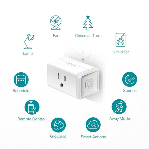Smart WiFi Plug Outlet That Lets You Control Lamps And Gadgets From Anywhere With Hands Free Voice Control Via Alexa Google Home And IFTTT No Hub Required Remote Control Scheduling 15 Amp UL Certified 4-Pack White displaying smart features and uses