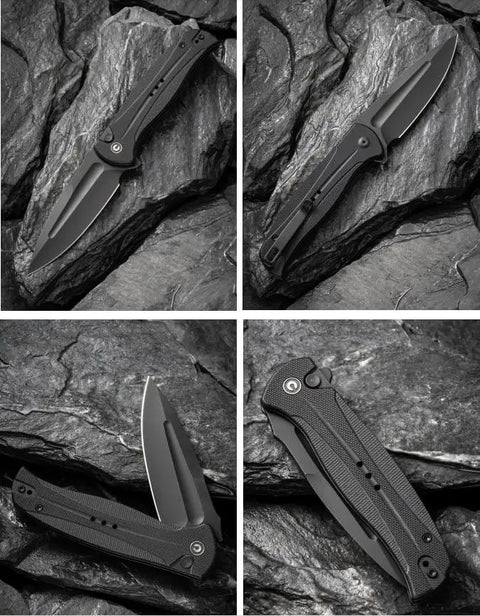 Premium Flipper Folding Pocket Knife Featuring A Razor Sharp 3.4 Inch 14C28N Swedish Steel Blade Crafted With A Sleek Machine Milled Handle.