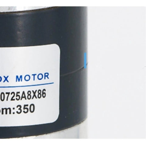 Built Tough DC Geared Motor For Wheelchairs And Industrial Power Systems 12V 24V label close-up on motor body