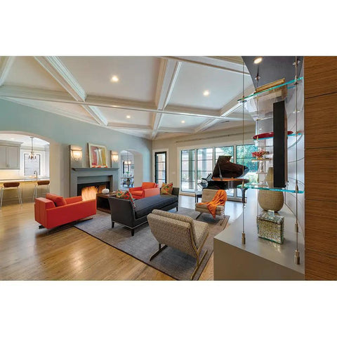 Living room with 4 Inch Recessed LED Can Light Retrofit Kit For Ceiling And Shower Downlight 3000K Warm White No Brainer Upgrade