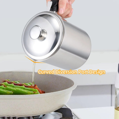 A Total Game Changer, This Heavy Duty Bacon Grease Keeper Boasts A Fine Mesh Strainer, 74 Oz Stainless Oil Jug For Kitchen Frying And Roasting pouring grease.