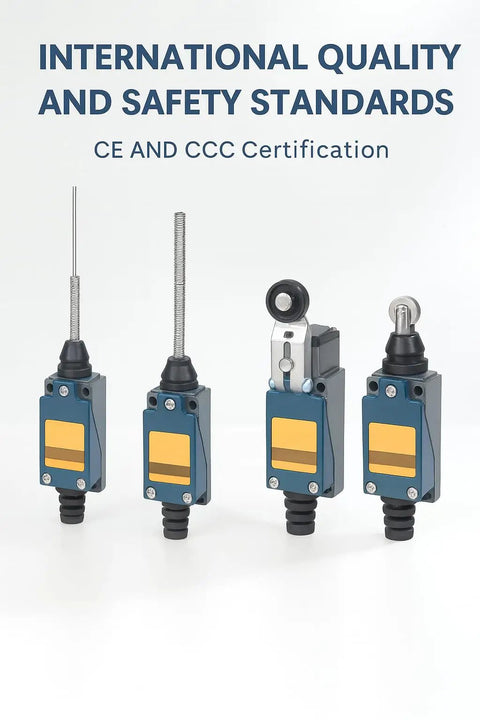 Rock Solid Micro Limit Switch With Coil Spring Rod 1NO 1NC 5A 250VAC IP65, various types shown with CE and CCC certification