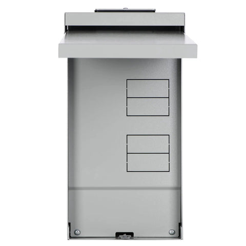4 Space 8 Circuit 125 Amp Outdoor Load Center With Type 3R Enclosure And Flush Surface Cover UL Listed CSA Approved 120 240V AC Single Phase