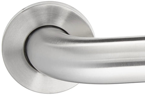 Close-up of Built Tough Bathroom Safety Grab Bar 18 Inch Long 1.5 Inch Diameter Hand Rail, brushed stainless steel finish
