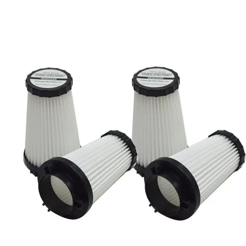 Dirt Devil F2 Vacuum Filter Replacement HEPA, Easy Fit 4 Pack displayed, compatible with F2 Upright Vacuums and part numbers 3SFA11500X, 3F5A11500X.