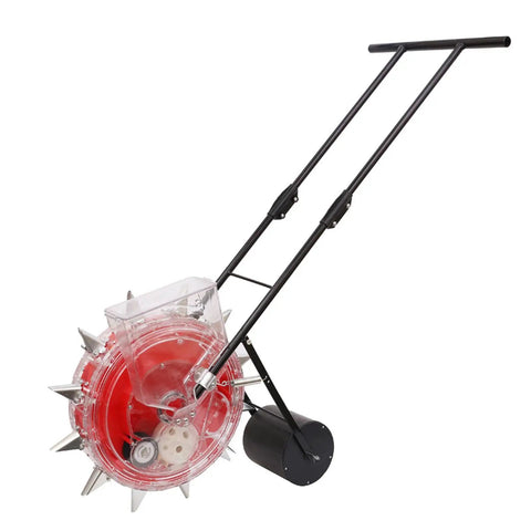 Manual Garden Seeder With Large 16L Seed Capacity, No-Fuss Hand Push Roller Planter For Peanuts, Corn, Beans, clear view