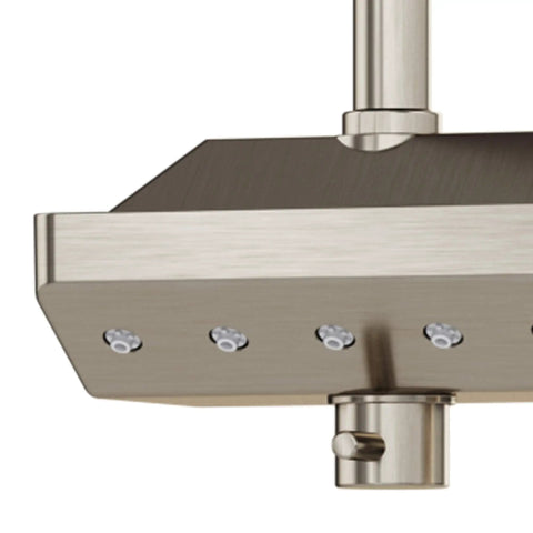 Close-up of Air-Infused AquaPower Shower System with 11-Inch Rain Showerhead, Polished Chrome Finish, nozzle detail