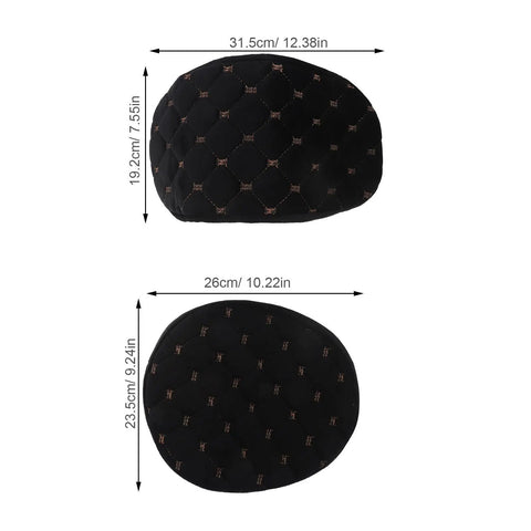 Kickass Black Plush Motorcycle Seat Cover With Dope QuickGrip Straps For Dirt Bikes And Mopeds Providing Cozy Winter Warmth Measuring 31.5cm x 19.2cm.