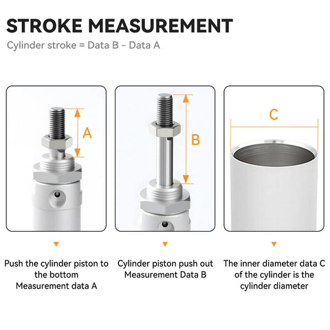 Stroke measurement process for 32mm Bore 150mm Stroke Pneumatic Air Cylinder Double Acting With PT1/8 Port