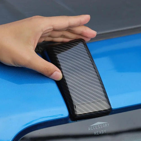 Boss Level Carbon Fiber Front Roof Screw Protector Covers Trim Caps Guard 2 Pc Set No Hassle Install waterproof sleek design