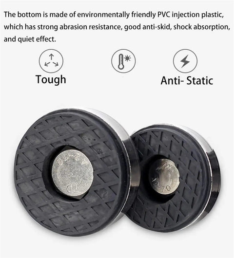 Close-up of Stainless Steel Adjustable Lathe Leg Leveling Feet With Threaded Body No Wobble Precision Height Tuning Swivel Base