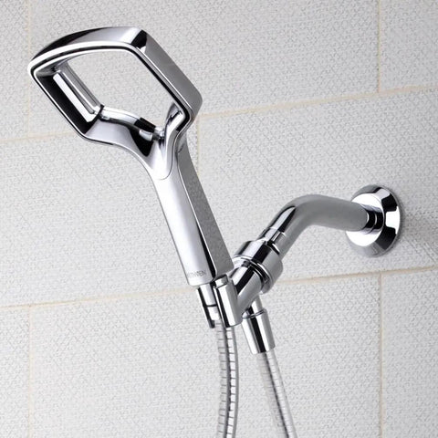 Removable Handheld Shower Head With High Pressure Water Jets Hose And Adjustable Arm Mount Chrome Finish Water Saving Tech
