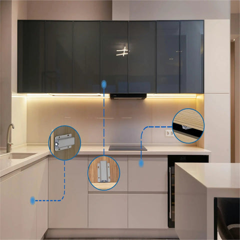 Sturdy Magnetic Push To Open Latch Brings Handle Free Cabinet Hardware With A Darn Slick Touch Release designed for kitchen cabinets.