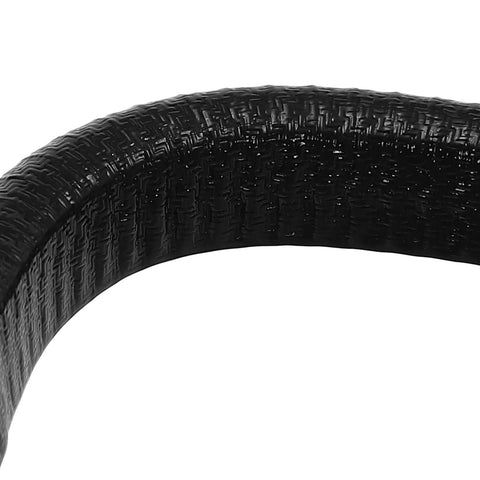 Close-up of the black handle of a Heavy Duty Rolling Laundry Cart With Hanging Bar And Swivel Locking Wheels.