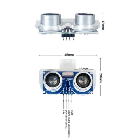 Two Pack Ultrasonic Distance Sensor Module Kit With Dual Mounting Brackets For Raspberry Pi And Arduino Uno R3 Mega 2560 Nano