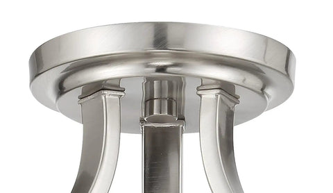 Shyloh Convertible Ceiling Light Fixture 3 Light Chandelier Style Semi Flush To Chandelier Brushed Nickel Finish base detail