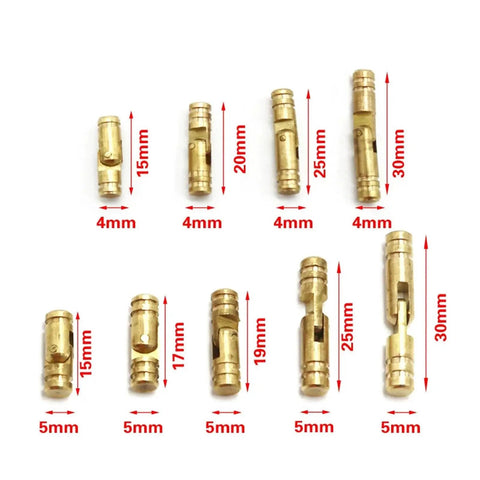 Copper Barrel Hidden Hinges 10 Pcs Cylindrical Concealed Brass Hardware For Jewelry Boxes Cabinets And Furniture Gold Finish 4x17mm