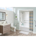 Bathroom with 3-Pack 24 Inch Heavy-Duty Shower Grab Bar ADA Compliant Satin Nickel 450 Lb Capacity Bathroom Safety Handle installed