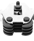 Close-up of Heavy Duty Strapping Tensioner And Sealer Tool Set for PET and PP plastic straps showing metal jaws and bolts